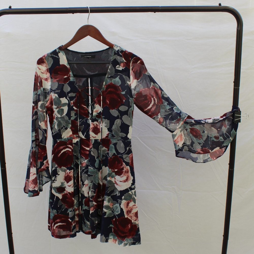 Fit and flare bell sleeve dress